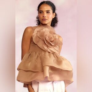 Cynthia Rowley Chloe Organza Flower Top